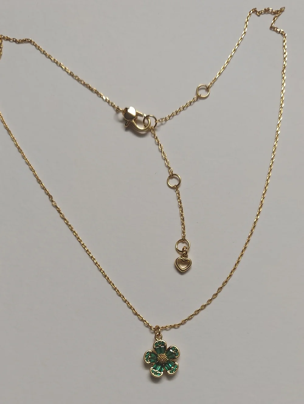Kate Spade Fleurette Cubic Zirconia Pendant Necklace Green NWT
